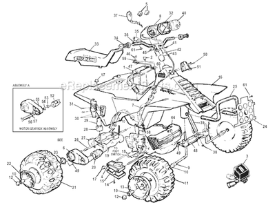 Part Location Diagram of 74590-2069 Power Wheels False Motor